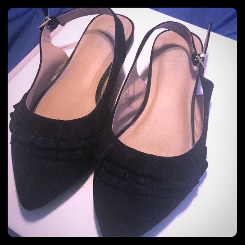 Torrid black slingback flats 11w